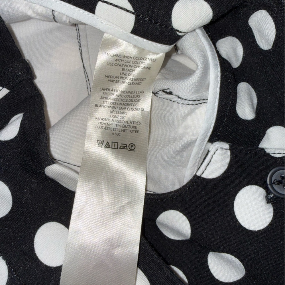SOLD!! 🛑 Maeve Bold Black White Polka Dot Cropped Collette Pants 25 - Picture 5 of 7